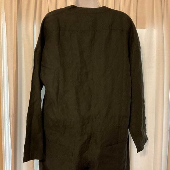 The Shanty Corporation Jumpsuit S Blue-Gray Button Front Long Sleeve Pockets - Picture 6 of 10